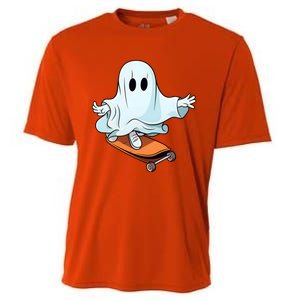 Hippie Ghost Halloween Skateboarder Skateboarding Costume Gift Cooling Performance Crew T-Shirt