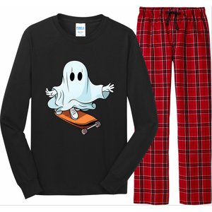 Hippie Ghost Halloween Skateboarder Skateboarding Costume Gift Long Sleeve Pajama Set