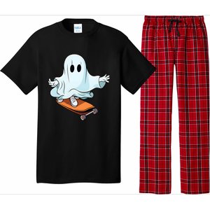 Hippie Ghost Halloween Skateboarder Skateboarding Costume Gift Pajama Set