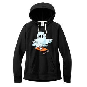 Hippie Ghost Halloween Skateboarder Skateboarding Costume Gift Women's Fleece Hoodie