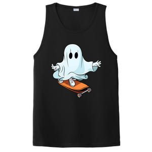 Hippie Ghost Halloween Skateboarder Skateboarding Costume Gift PosiCharge Competitor Tank