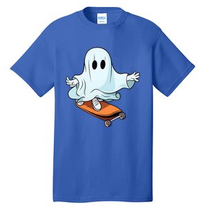 Hippie Ghost Halloween Skateboarder Skateboarding Costume Gift Tall T-Shirt