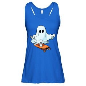 Hippie Ghost Halloween Skateboarder Skateboarding Costume Gift Ladies Essential Flowy Tank