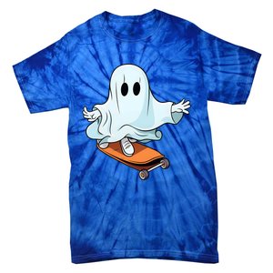 Hippie Ghost Halloween Skateboarder Skateboarding Costume Gift Tie-Dye T-Shirt