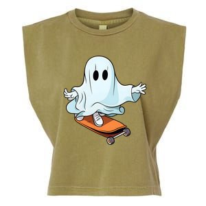 Hippie Ghost Halloween Skateboarder Skateboarding Costume Gift Garment-Dyed Women's Muscle Tee