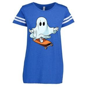 Hippie Ghost Halloween Skateboarder Skateboarding Costume Gift Enza Ladies Jersey Football T-Shirt