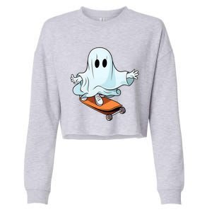 Hippie Ghost Halloween Skateboarder Skateboarding Costume Gift Cropped Pullover Crew