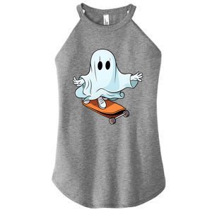 Hippie Ghost Halloween Skateboarder Skateboarding Costume Gift Women's Perfect Tri Rocker Tank