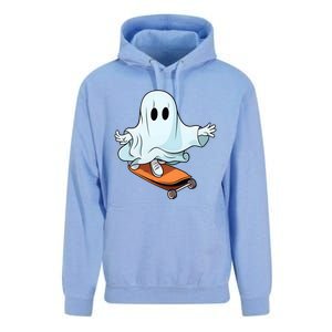 Hippie Ghost Halloween Skateboarder Skateboarding Costume Gift Unisex Surf Hoodie