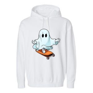 Hippie Ghost Halloween Skateboarder Skateboarding Costume Gift Garment-Dyed Fleece Hoodie