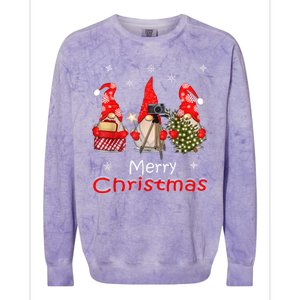 HalloThanksMas Gnomes Halloween Thanksgiving Christmas Happy Colorblast Crewneck Sweatshirt