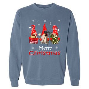 HalloThanksMas Gnomes Halloween Thanksgiving Christmas Happy Garment-Dyed Sweatshirt