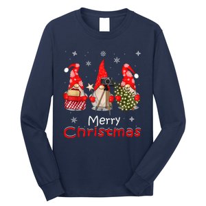 HalloThanksMas Gnomes Halloween Thanksgiving Christmas Happy Long Sleeve Shirt