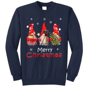 HalloThanksMas Gnomes Halloween Thanksgiving Christmas Happy Tall Sweatshirt