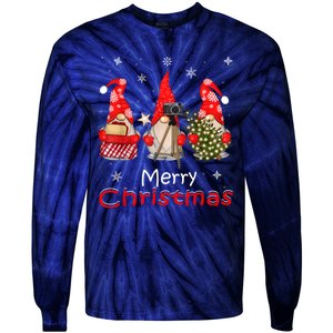 HalloThanksMas Gnomes Halloween Thanksgiving Christmas Happy Tie-Dye Long Sleeve Shirt