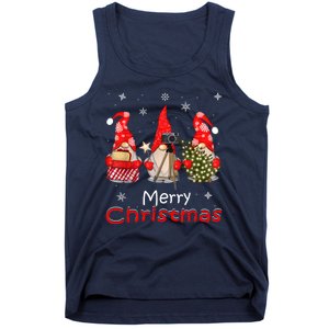 HalloThanksMas Gnomes Halloween Thanksgiving Christmas Happy Tank Top