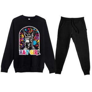 Hay Girl Hay Donkey Laughing Donkey Country Farm Premium Crewneck Sweatsuit Set