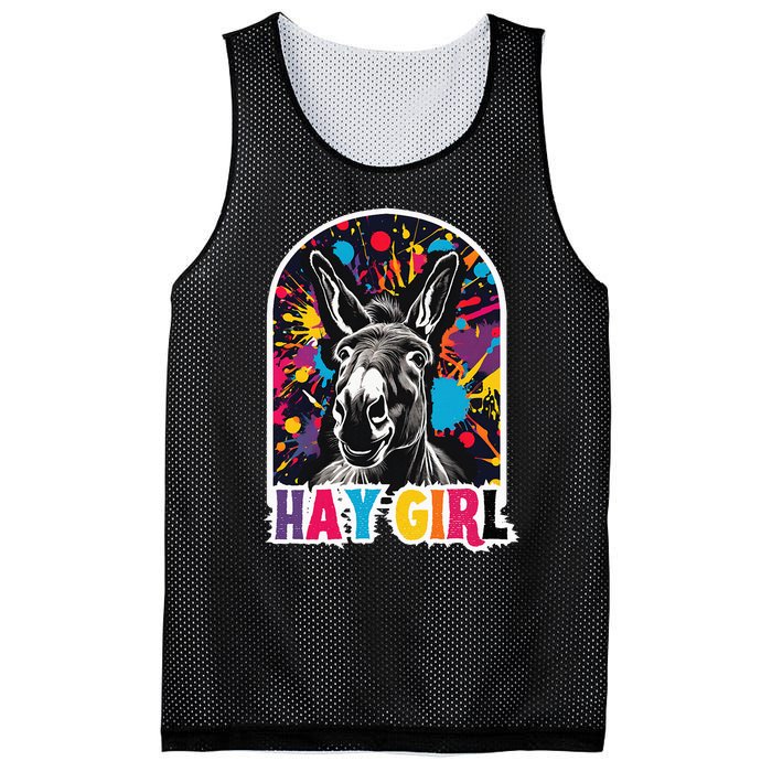 Hay Girl Hay Donkey Laughing Donkey Country Farm Mesh Reversible Basketball Jersey Tank