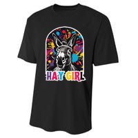 Hay Girl Hay Donkey Laughing Donkey Country Farm Performance Sprint T-Shirt