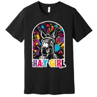 Hay Girl Hay Donkey Laughing Donkey Country Farm Premium T-Shirt