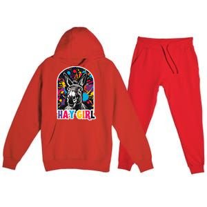 Hay Girl Hay Donkey Laughing Donkey Country Farm Premium Hooded Sweatsuit Set