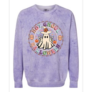 Hot Ghoul Halloween Retro Spooky Vibes Ghoul Halloween Gift Colorblast Crewneck Sweatshirt