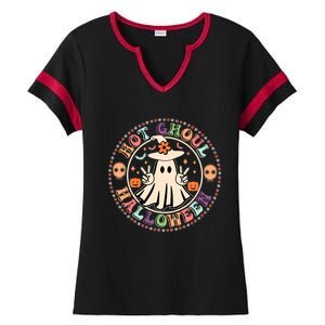 Hot Ghoul Halloween Retro Spooky Vibes Ghoul Halloween Gift Ladies Halftime Notch Neck Tee