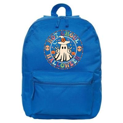 Hot Ghoul Halloween Retro Spooky Vibes Ghoul Halloween Gift 16 in Basic Backpack