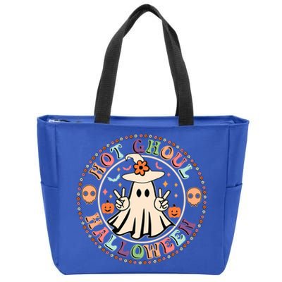 Hot Ghoul Halloween Retro Spooky Vibes Ghoul Halloween Gift Zip Tote Bag