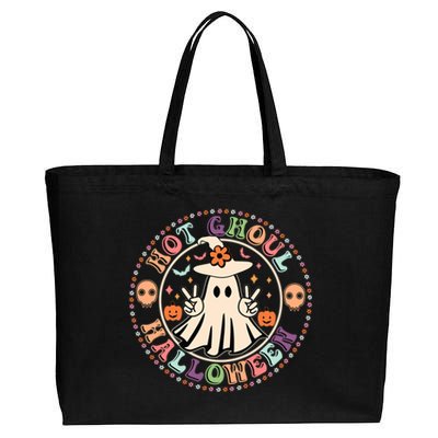 Hot Ghoul Halloween Retro Spooky Vibes Ghoul Halloween Gift Cotton Canvas Jumbo Tote