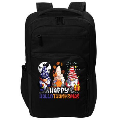 Hallothanksmas Gnomes Halloween Thanksgiving Christmas Happy Impact Tech Backpack