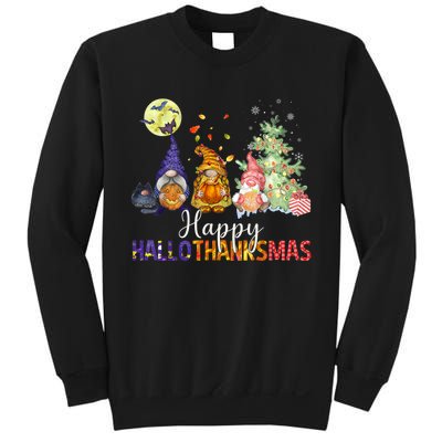 HalloThanksMas Gnomes Halloween Thanksgiving Christmas Sweatshirt