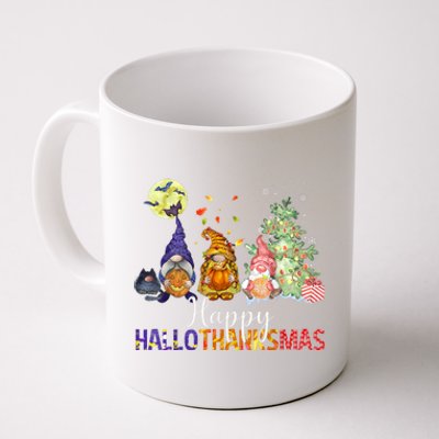 HalloThanksMas Gnomes Halloween Thanksgiving Christmas Coffee Mug