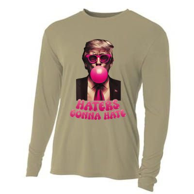 Haters Gonna Hate Funny Trump Bubble Gum Donald Trump 2024 Gift Cooling Performance Long Sleeve Crew
