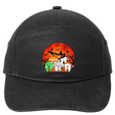 Halloween Group Horror Teeth As Witch Boo Ghost Zombie Meaningful Gift 7-Panel Snapback Hat