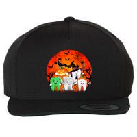 Halloween Group Horror Teeth As Witch Boo Ghost Zombie Meaningful Gift Wool Snapback Cap
