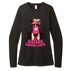 Haters Gonna Hate Funny Trump Bubble Gum Donald Trump 2024 Womens CVC Long Sleeve Shirt