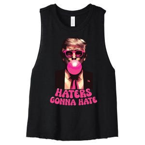 Haters Gonna Hate Funny Trump Bubble Gum Donald Trump 2024 Women's Racerback Cropped Tank