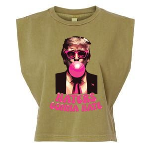 Haters Gonna Hate Funny Trump Bubble Gum Donald Trump 2024 Garment-Dyed Women's Muscle Tee