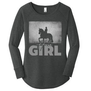 Horse Girl Horseback Riding Horse Women's Perfect Tri Tunic Long Sleeve Shirt