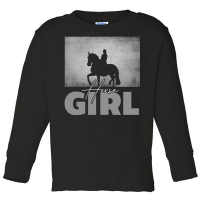 Horse Girl Horseback Riding Horse Toddler Long Sleeve Shirt