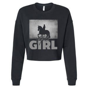 Horse Girl Horseback Riding Horse Cropped Pullover Crew