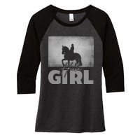 Horse Girl Horseback Riding Horse Women's Tri-Blend 3/4-Sleeve Raglan Shirt