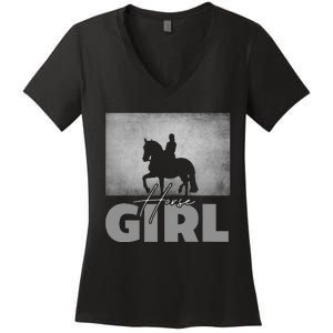 Horse Girl Horseback Riding Horse Women's V-Neck T-Shirt