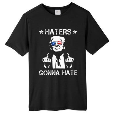 Haters Gonna Hate Middle Finger Funny Trump 2024 President Tall Fusion ChromaSoft Performance T-Shirt