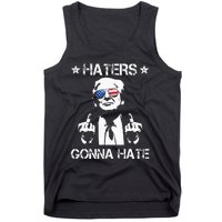 Haters Gonna Hate Middle Finger Funny Trump 2024 President Tank Top