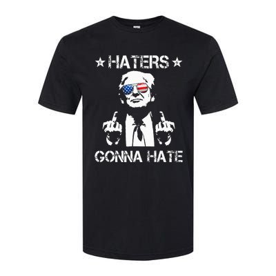 Haters Gonna Hate Middle Finger Funny Trump 2024 President Softstyle CVC T-Shirt