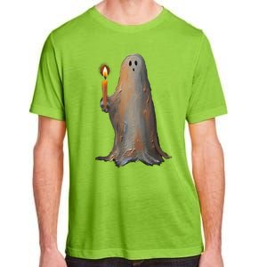 Halloween Ghost Holding Candle Spooky Gift Adult ChromaSoft Performance T-Shirt