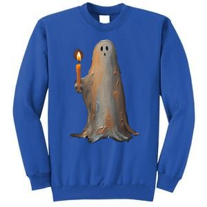 Halloween Ghost Holding Candle Spooky Gift Sweatshirt