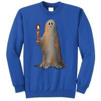 Halloween Ghost Holding Candle Spooky Gift Sweatshirt